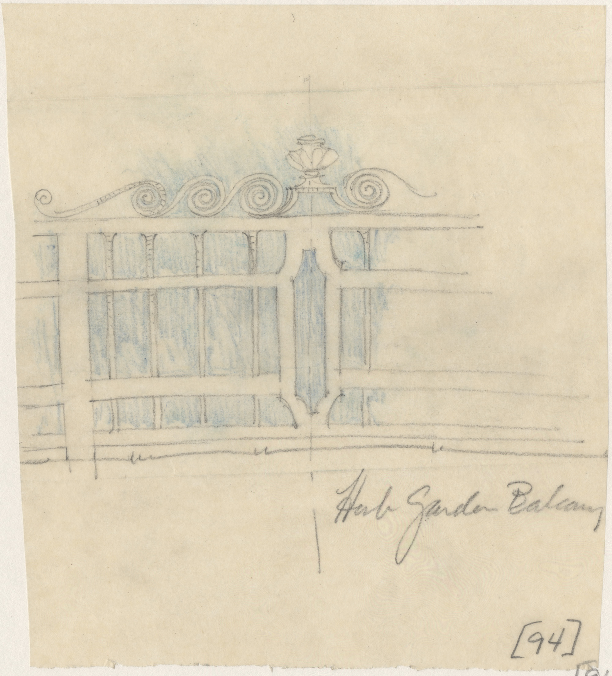 Herb Garden Balcony Sketch