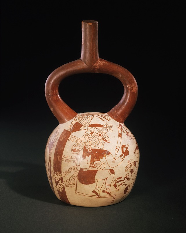 Stirrup Spout Bottle With Fineline Drawing